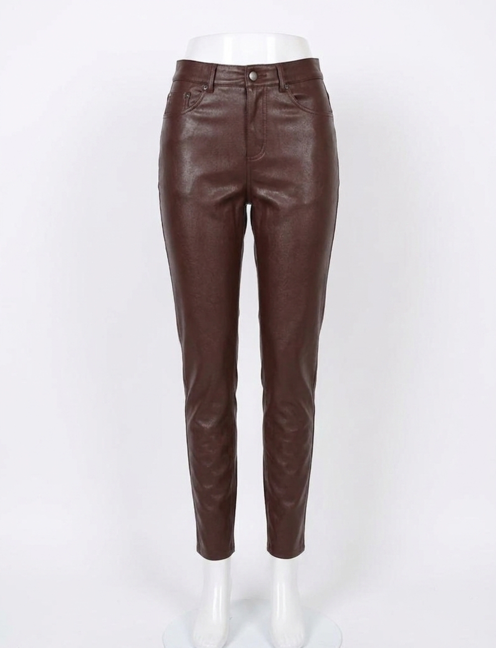 NEW COMMANDO faux leather five pocket pant slg69 in oxblood